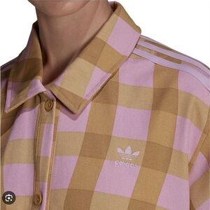 Adidas Pink and Brown Twill Shirt